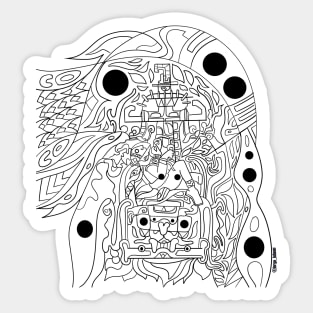 mayan spaceman ecopop Sticker